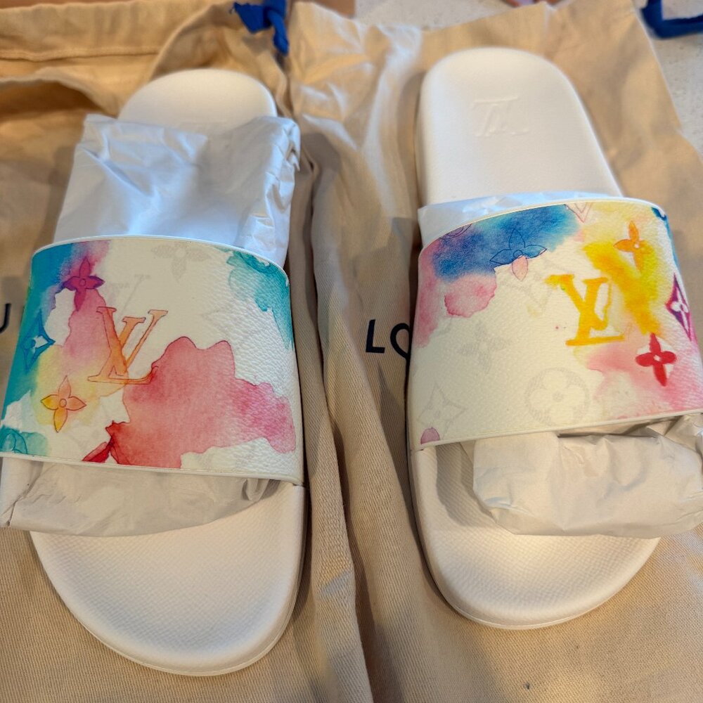 Louis Vuitton watercolor slides